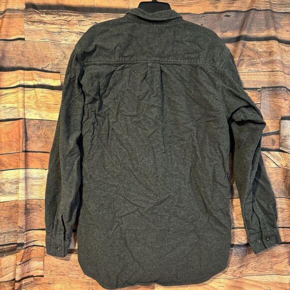 Caribou Creek Mens XLT Heavy Flannel Chamois Shirt Grey Long Sleeve Button Up - Picture 3 of 5
